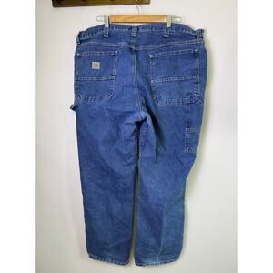 Lee Carpenter Jeans Mens 46x32 Blue Denim Workwear Utility Relaxed Fit